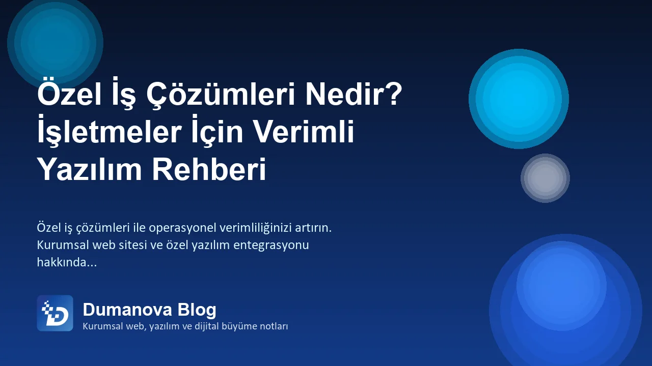 Özel İş Çözümleri Nedir? İşletmeler İçin Verimli Yazılım Rehberi